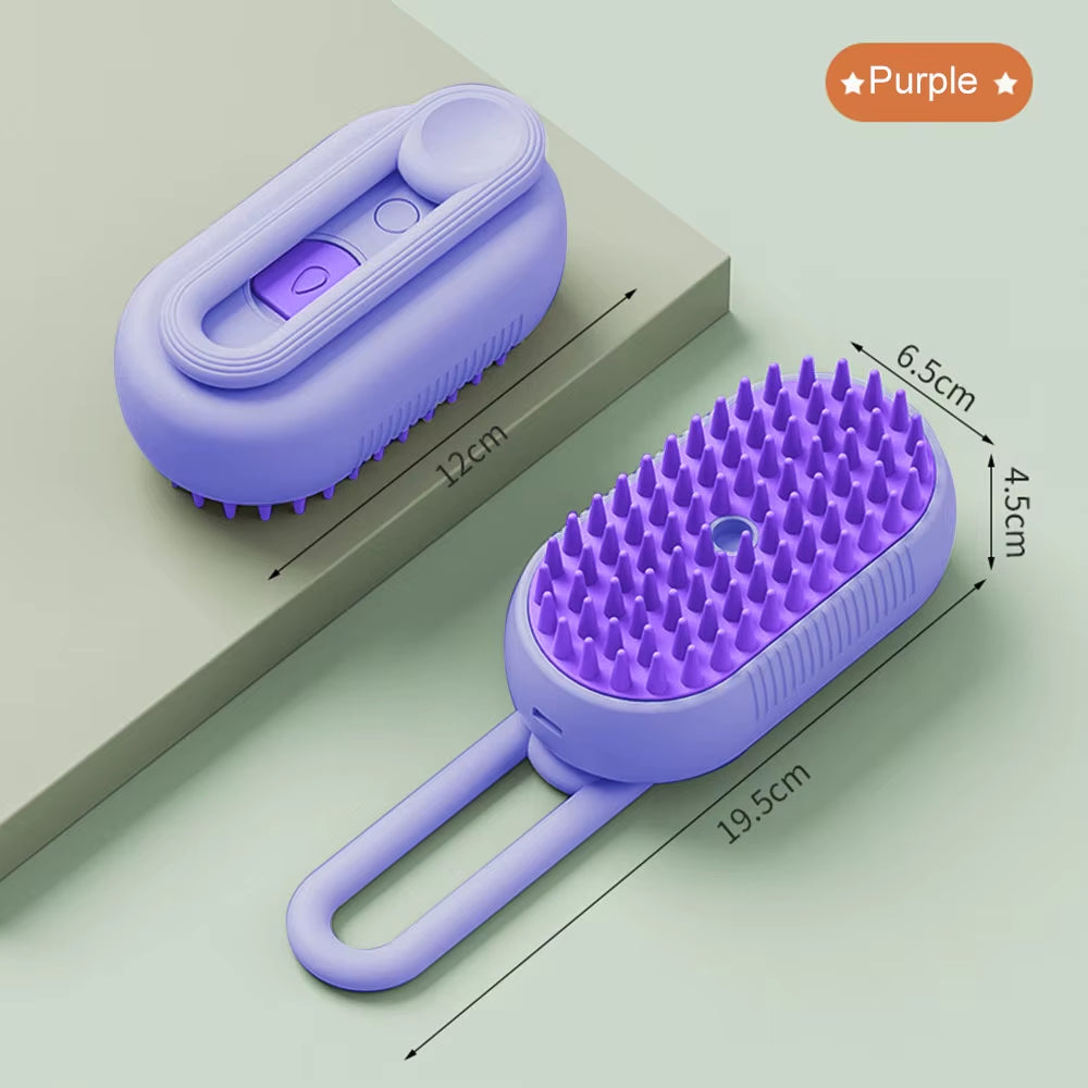 3In1 Water Dog Brush Electric Spray Pet Steam Brush Soft Silicone Hair Removal Water Brush Dog Grooming Supplies Pet Accessories