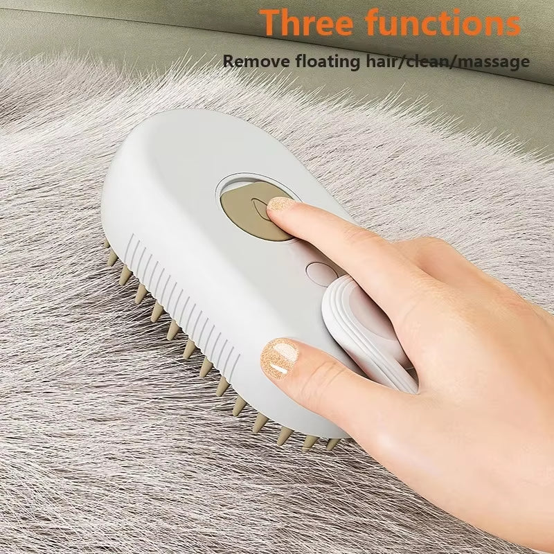 3 In1 Dog Cat Steamy Brush Spray Massage Pet Grooming Comb Hair Removal Cat Comb Cat Hair Brush Pets Dogs Accessories