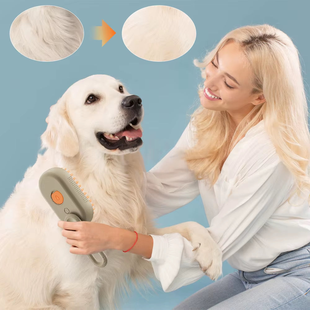 3In1 Water Dog Brush Electric Spray Pet Steam Brush Soft Silicone Hair Removal Water Brush Dog Grooming Supplies Pet Accessories